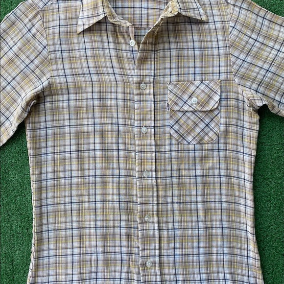 Vintage 70’s Levi’s Panatela Big E Long Sleeve Button Up Shirt Men’s Size Small - Picture 3 of 9